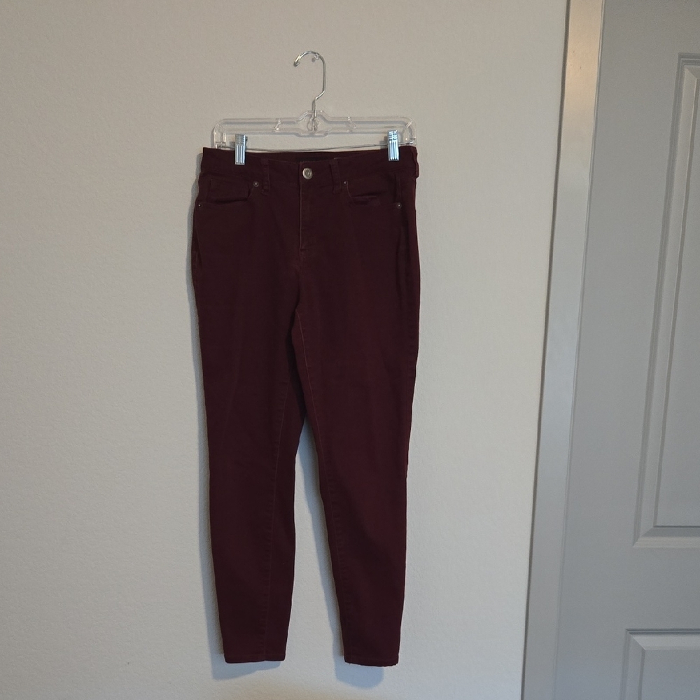 Aeropostale Deep Red Maroon High Waisted Soft Jeans